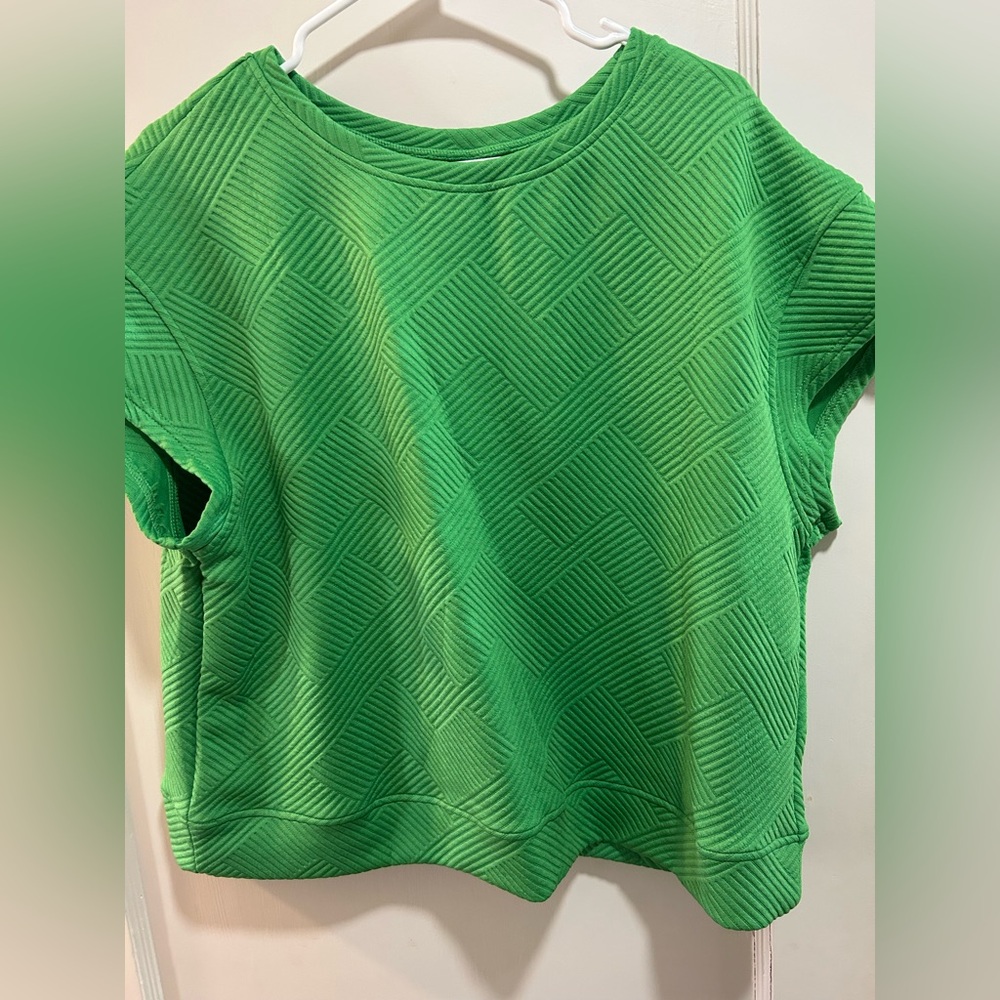 Green Textured Women's Top